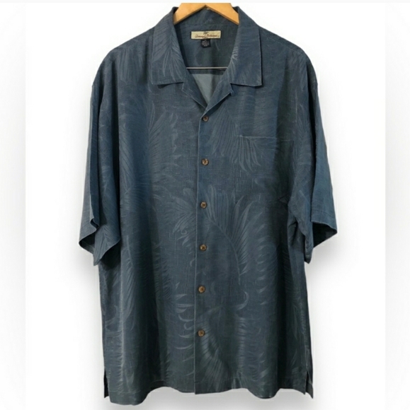 TOMMY BAHAMA Relax 100% Silk Jacquard Camp Shirt - Picture 2 of 8